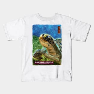 Hawksbill Turtle - White Kids T-Shirt